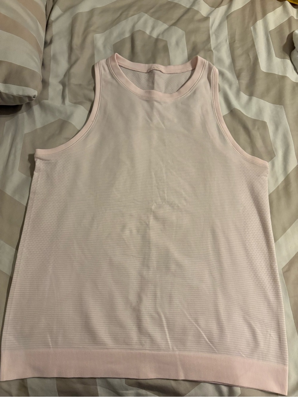 lululemon athletica Light Pink Ribbed Hem Tank Top